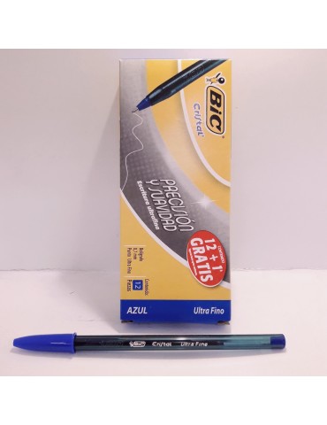 BOL. BIC CRISTAL ULTRAFINO .07 AZUL C/12PZ 939748      X/18