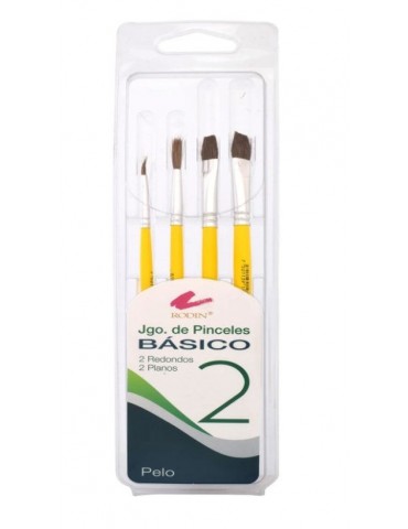 PINCELES RODART BASICO PELO 2 C/4PZ
