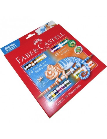 COLORES FABER-CASTELL ECOLAPIZ BICOLOR C/24PZ 120624