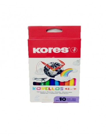PLUMONES KORES KORELLOS  2EN1 C/10PZ       X/72