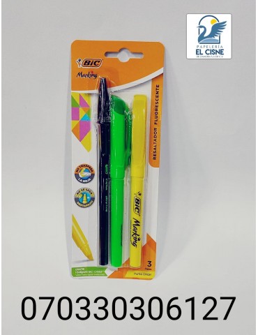 MARCATEXTO BIC BRITELINER AMARILLO/VERDE BLC/2PZ 964999     X/24