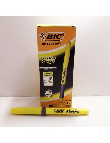 MARCATEXTO BIC BRITELINER GRIP AMARILLO C12PZ     X/18***