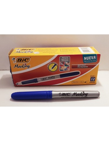 MARCADOR BIC PERMANENTE GRIP AZUL C/12PZ     X/12***