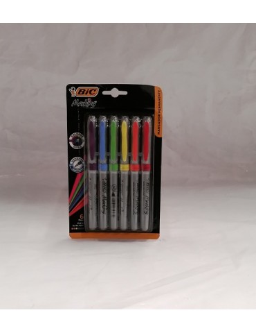 MARCADOR BIC MARKING ULTRAFINO COLORS C/6PZ 964988    X/24