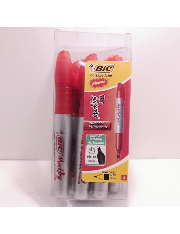 MARCADOR BIC MARKING PERMA XL ROJO C/6PZ      X/24**