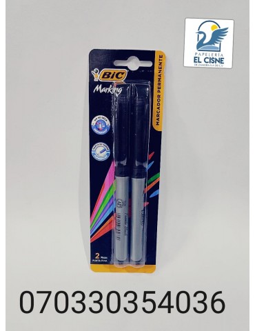 MARCADOR BIC PERMANENTE NEGRO BLC/2PZ       X/24