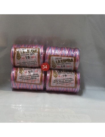 HILO NYLON ESPIGA MULTICOLOR 34 200GRS C/4PZ