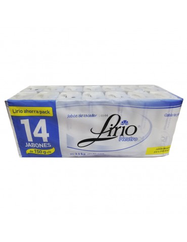 JABON LIRIO NEUTRO 150GRS C/14PZ      X/12