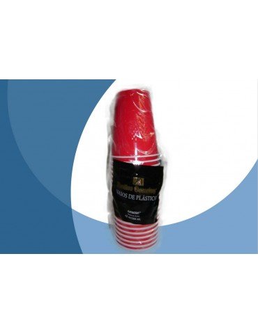 VASO PLASTICO AMSCAN ROJO 12OZ C/20PZ 7105