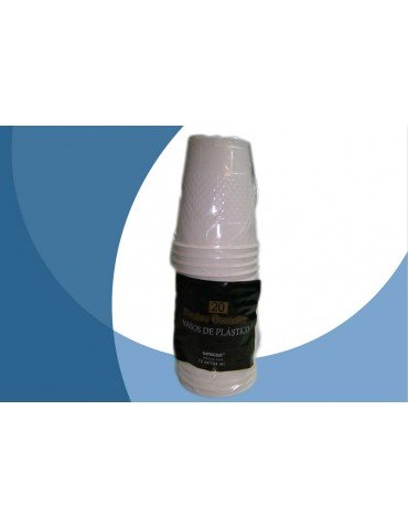 VASO PLASTICO AMSCAN BLANCO 12OZ C/20PZ 7105
