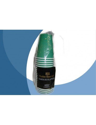 VASO PLASTICO AMSCAN VERDE BANDERA 12OZ C/20PZ 7105