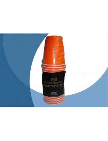 VASO PLASTICO AMSCAN NARANJA 12OZ C/20PZ 7105