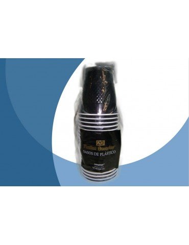 VASO PLASTICO AMSCAN NEGRO 12OZ C/20PZ 7105