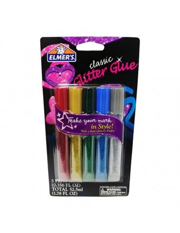 PEGAMENTO ELMERS GLITTER CLASSIC C/5PZ      X/12