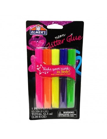 PEGAMENTO ELMERS GLITTER CLASSIC NEON C/5PZ      X/12