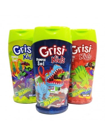 SHAMPOO GRISI KIDS HOTWHEELS 3-1 300ML     X/12