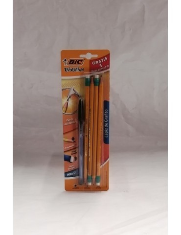 LAPIZ BIC EVOLUTION AMARILLO BLC/4PZ 963468    X/24