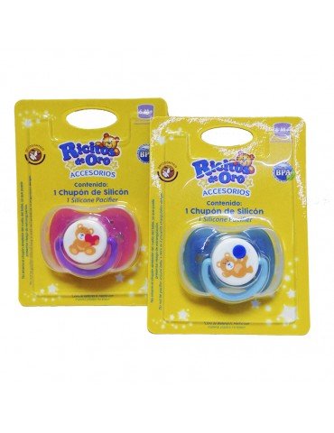 CHUPON DE SILICON GRISI RICITOS DE ORO BLC/1PZ       X/6