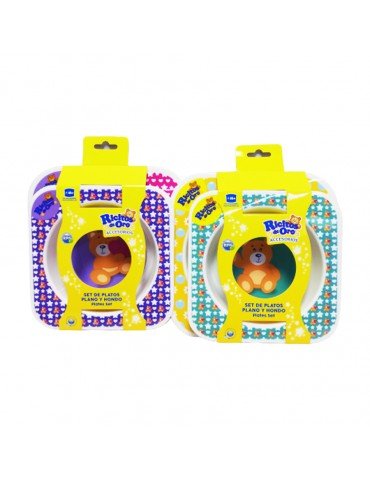 PLATOS PLANO Y HONDO GRISI RICITOS DE ORO BLC/2PZ       X/6