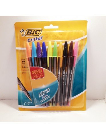 BOL. BIC CRISTAL INTENSO 1.6 SURTIDO BL/10PZ 963516        X/24