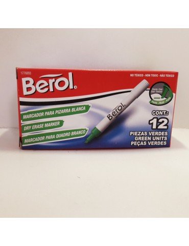 MARCADOR BEROL P/PINTARRON VERDE C/12PZ      X/12