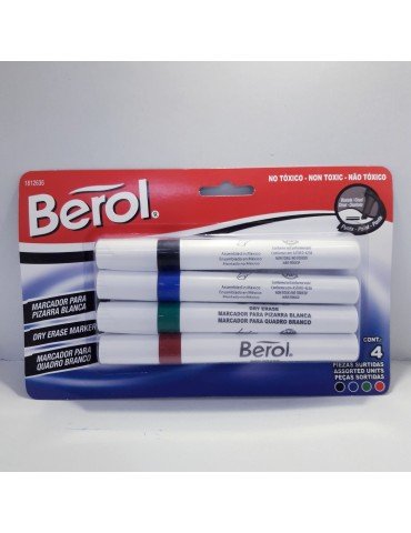 MARCADOR P/PINTARRON BEROL SURTIDO BLC/4PZ 1812636   X/12