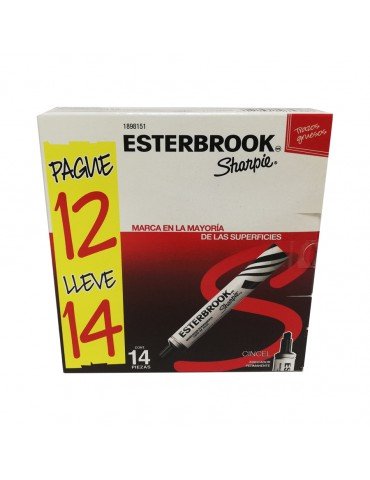 MARCADOR ESTERBROOK NEGRO C/12 + 2PZ 2120286     X/12