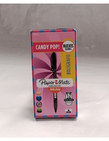 BOL. KILOMETRICO WARPS CANDYPOP MEDIANO NEGRO C/12PZ     X/48