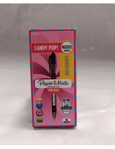 BOL. KILOMETRICO WARPS CANDYPOP RT NEGRO C/12PZ     X/12