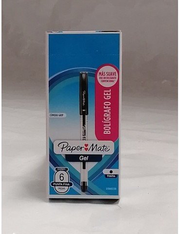 BOL. PAPER MATE GEL NEGRO C/6PZ 2066236    X/24