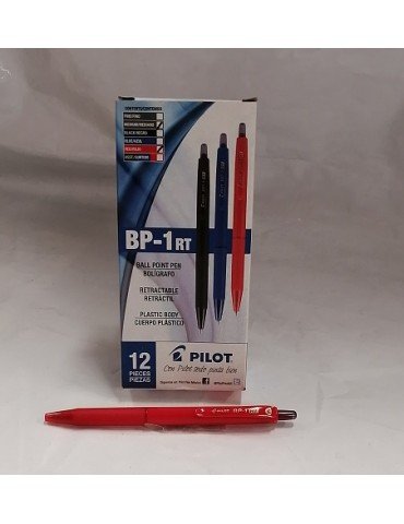 BOL. PILOT BP-1 RT MEDIANO ROJO 1.0MM C/12PZ 10706