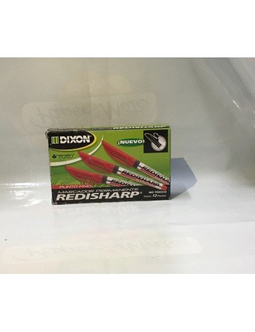 MARCADOR DIXON REDISHARP ROJO C/12PZ