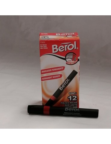 MARCADOR BEROL PERMANENTE ROJO C/12PZ 1775819    X/48
