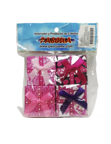 CAJA P/REGALO PASCUA 5X5 CORAZON C/4PZ