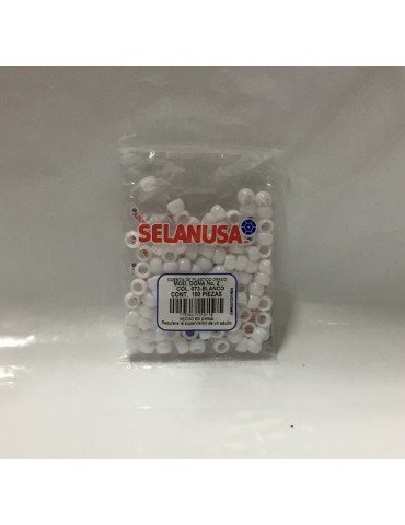 BOLITA PLASTICO 2 SEDERIA T/DONA BLANCO 073 C/100PZ