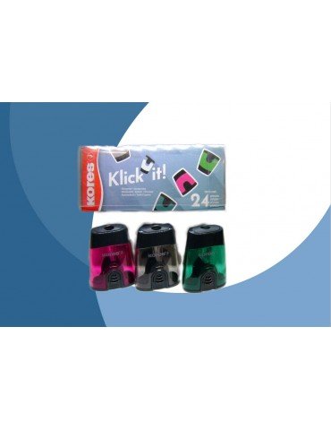SACAPUNTAS KORES KLICK IT C/DEPOSITO C/24PZ***
