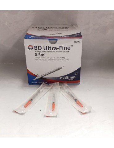 JERINGA BD INSULINA .5ML (8MM) C/100PZ 326713      X/5