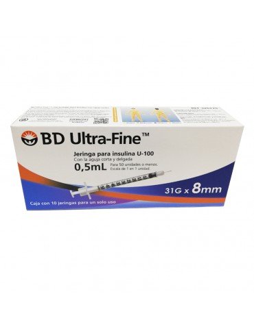 JERINGA BD INSULINA .5ML (8MM) C/10PZ 326779      X/40