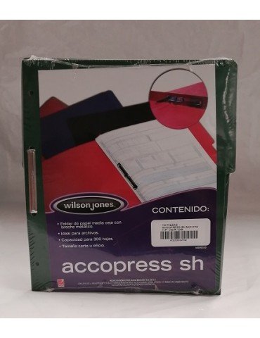 FOLDER C/BROCHE ACCO WILSONJONES T/C VERDE C/10PZ P4778  X/9