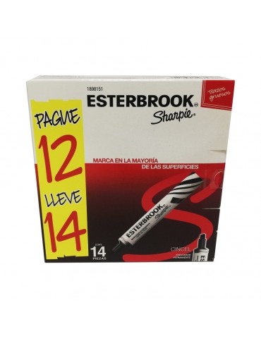 MARCADOR ESTERBROOK NEGRO C/12 + 2PZ 2120286     X/12