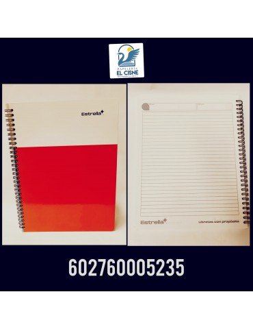CUADERNO ESTRELLA PROF. SEMI RIGIDO LISO RAYA 100HJS     X/20