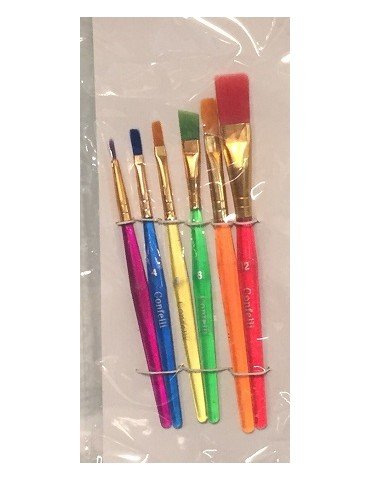 PINCEL ESCOLAR CONFETTI PINCELADAS C/5PZ 8063R     X/25