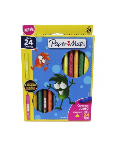 CRAYON PAPER MATE JUMBO TRIANG C/24PZ + 2 NEON 2136742     X/36