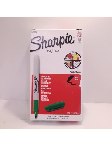 MARCADOR SHARPIE FINO VERDE C/12PZ 1812765    X/12