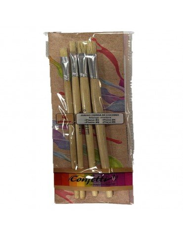 PINCEL ESCOLAR CONFETTI MADERA P/CERDA C/4PZ PIN-3     X/10