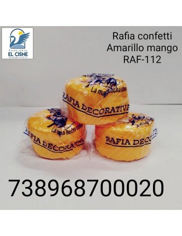 RAFIA CONFETTI AMARILLO MANGO 100GRS 112      X/200