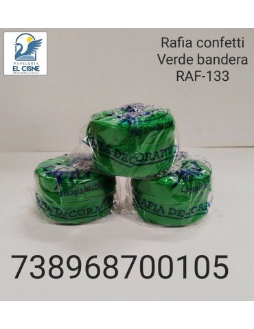 RAFIA CONFETTI VERDE BANDERA 100GRS 133      X/200