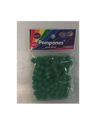 POMPOM CONFETTI 8 VERDE BANDERA C/100PZ