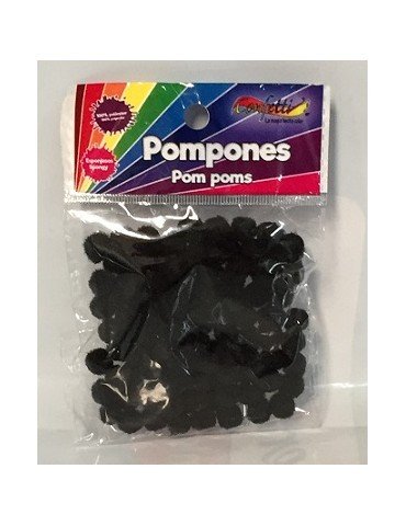 POMPOM CONFETTI 8 NEGRO C/100PZ