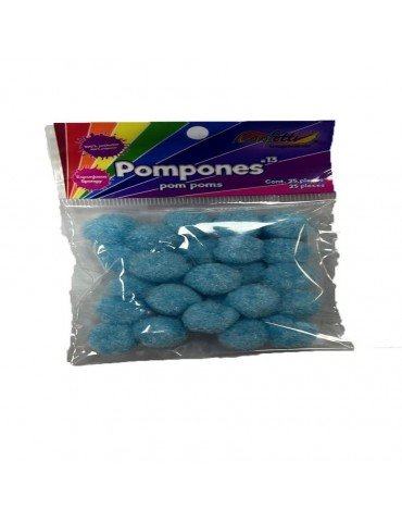 POMPOM CONFETTI 13 AZUL CIELO C/25PZ